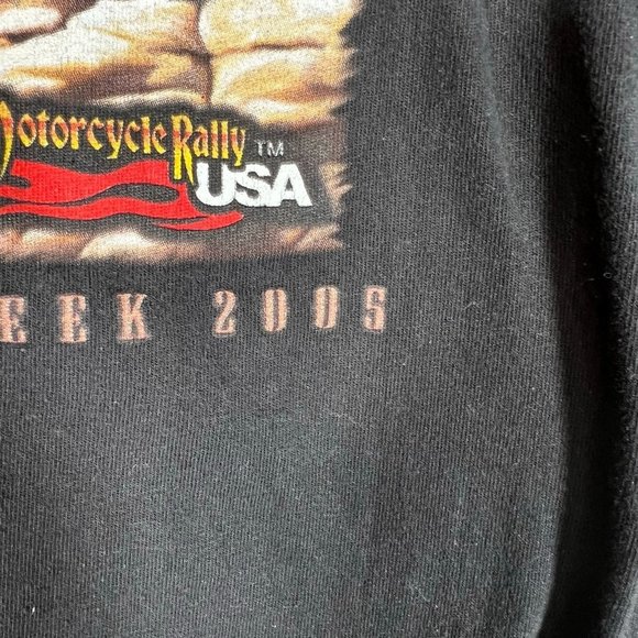 Sturgis Motorcycle Rally Graphic T-shirt Size XL Short Sleeve Black 2005 Vintage - Picture 9 of 9